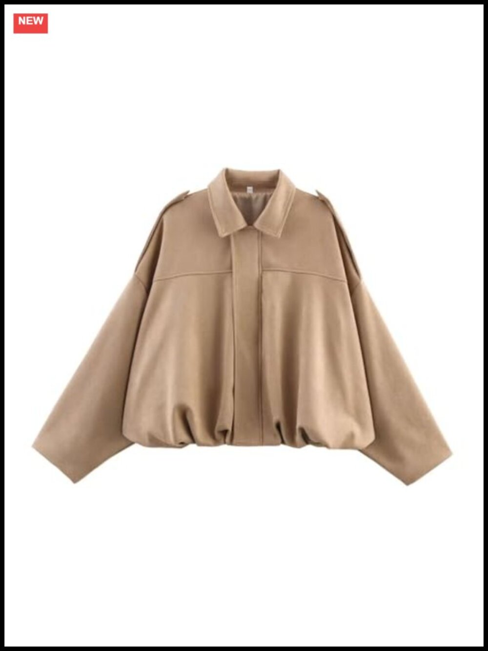 Faux Suede Bomber Jacket Oversized Crop Streetwear Outerwear